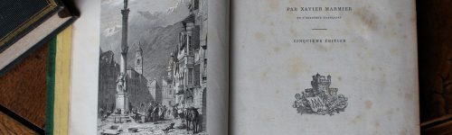 Wewnątrz dwa drzeworyty przedstawiające Innsbruck oraz Bejrut autorstwa Johna Quartleya. [z Antykwariatu Lamus].
