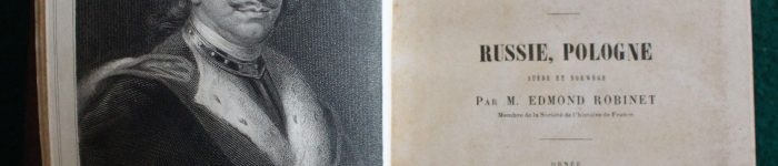 Historia Narodów Europy, z portretami cara Piotra I Wielkiego, Katarzyny II oraz króla Szwecji Karola XII.